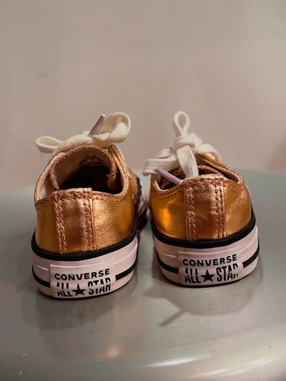 Converse Chuck Taylor All Star Metallic Gold Low Top Sneakers Youth Size 11